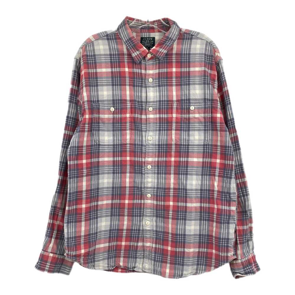 J. Crew Pink Blue Button-Up Shirt Plaid | Mens XL